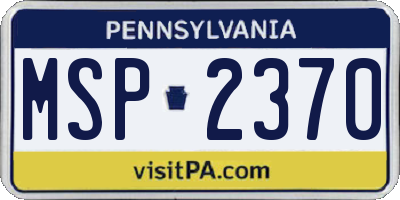 PA license plate MSP2370