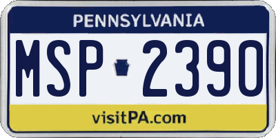 PA license plate MSP2390