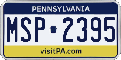PA license plate MSP2395