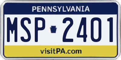 PA license plate MSP2401