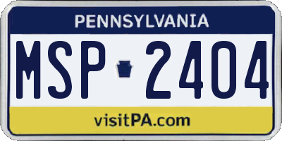 PA license plate MSP2404