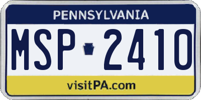 PA license plate MSP2410
