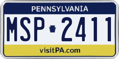 PA license plate MSP2411