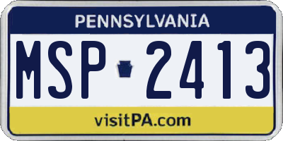 PA license plate MSP2413