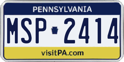 PA license plate MSP2414
