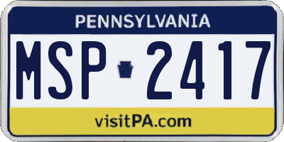 PA license plate MSP2417