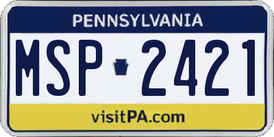 PA license plate MSP2421