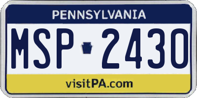PA license plate MSP2430