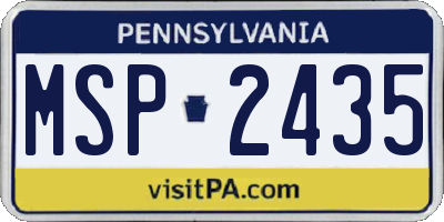 PA license plate MSP2435