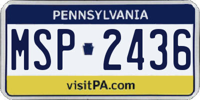 PA license plate MSP2436
