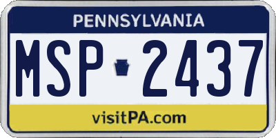 PA license plate MSP2437