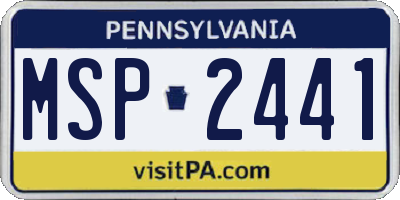 PA license plate MSP2441