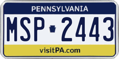 PA license plate MSP2443
