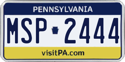 PA license plate MSP2444