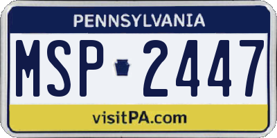 PA license plate MSP2447