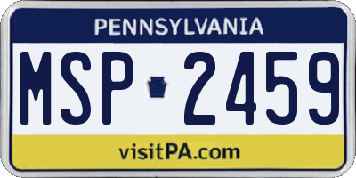 PA license plate MSP2459