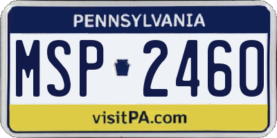 PA license plate MSP2460