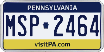 PA license plate MSP2464