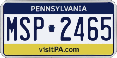 PA license plate MSP2465