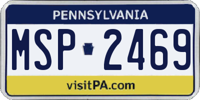 PA license plate MSP2469
