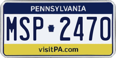 PA license plate MSP2470