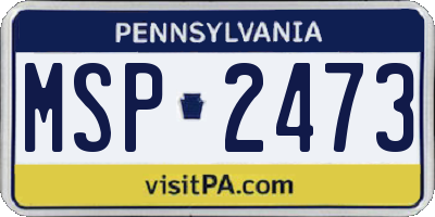 PA license plate MSP2473