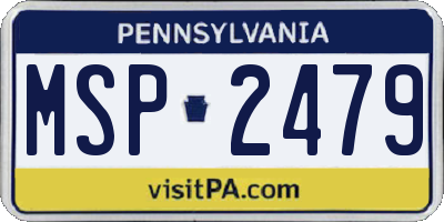 PA license plate MSP2479