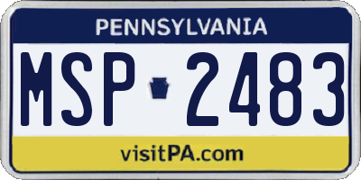 PA license plate MSP2483
