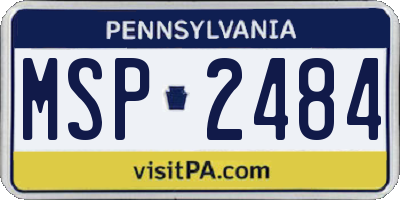 PA license plate MSP2484