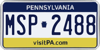 PA license plate MSP2488