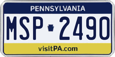 PA license plate MSP2490