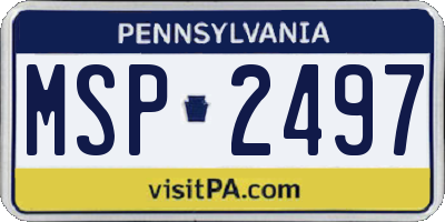 PA license plate MSP2497