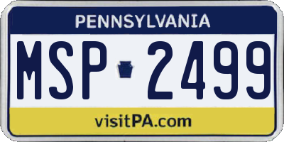 PA license plate MSP2499