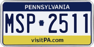 PA license plate MSP2511