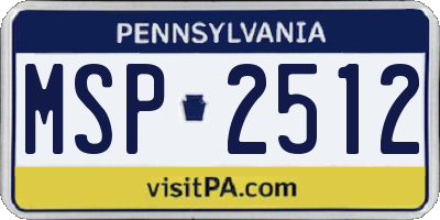 PA license plate MSP2512