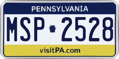 PA license plate MSP2528