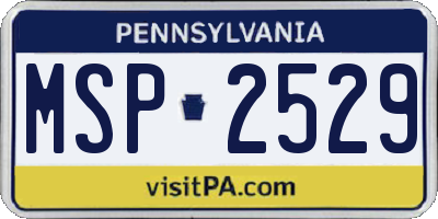 PA license plate MSP2529