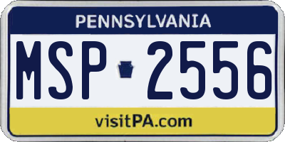 PA license plate MSP2556