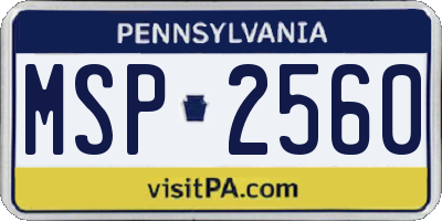 PA license plate MSP2560