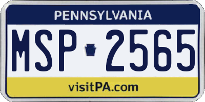 PA license plate MSP2565