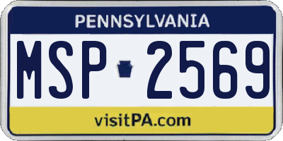 PA license plate MSP2569