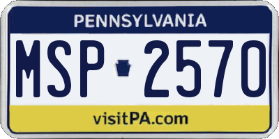 PA license plate MSP2570