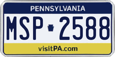 PA license plate MSP2588