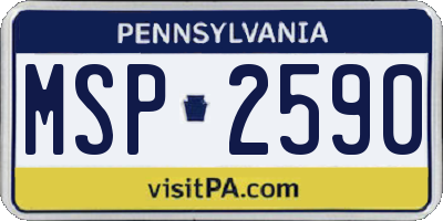 PA license plate MSP2590