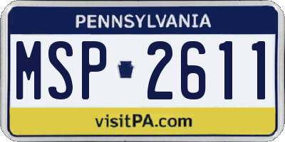 PA license plate MSP2611