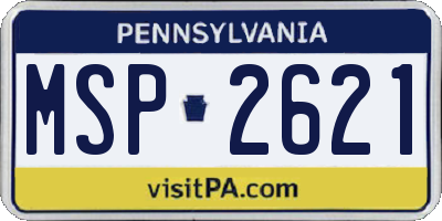 PA license plate MSP2621