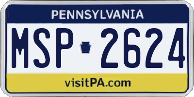 PA license plate MSP2624