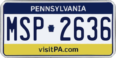 PA license plate MSP2636