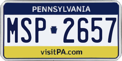 PA license plate MSP2657