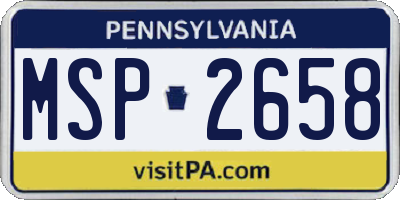 PA license plate MSP2658